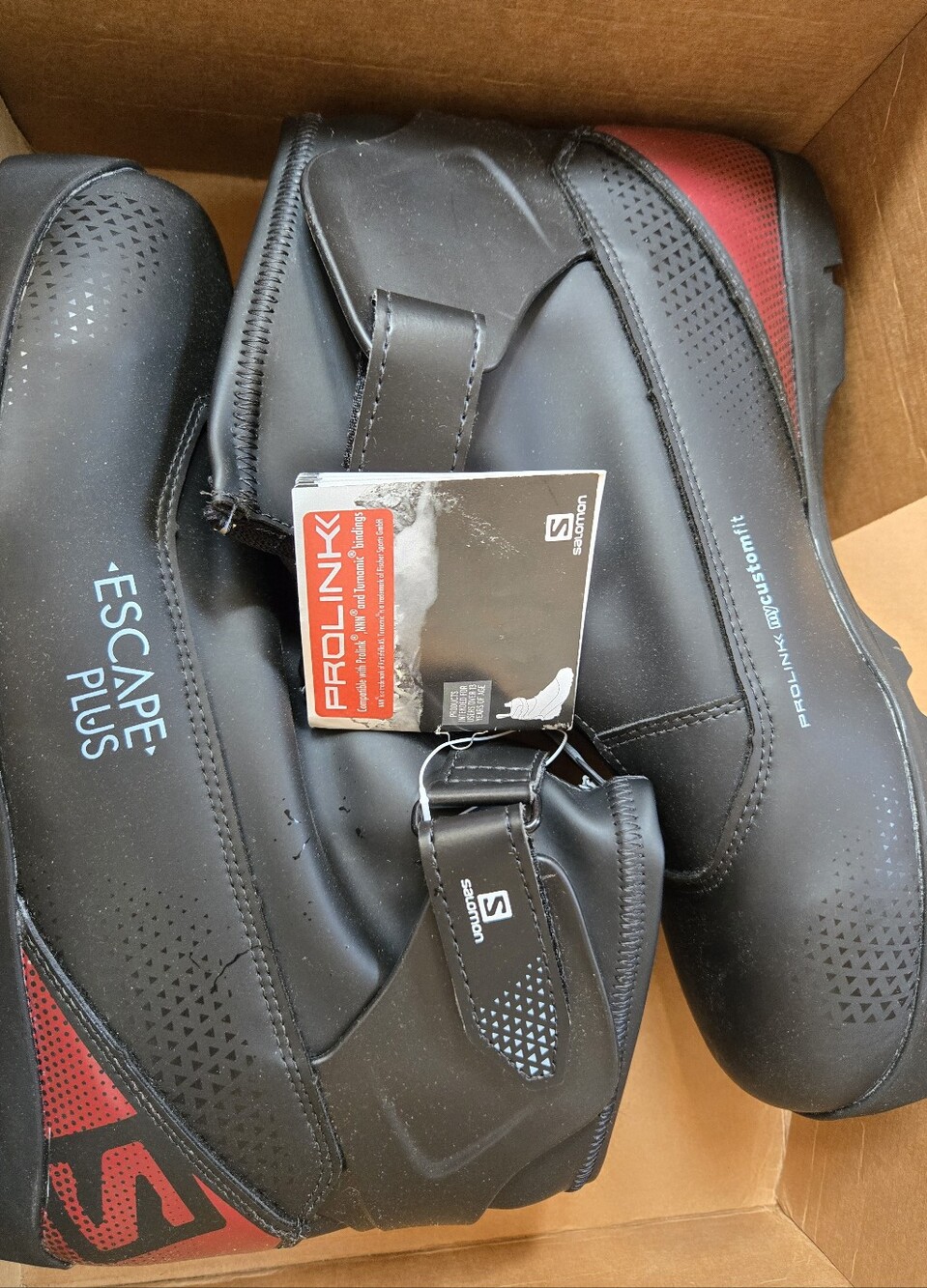 Salomon Escape Plus Men's Black with Maroon Accent Nordic Ski Boots